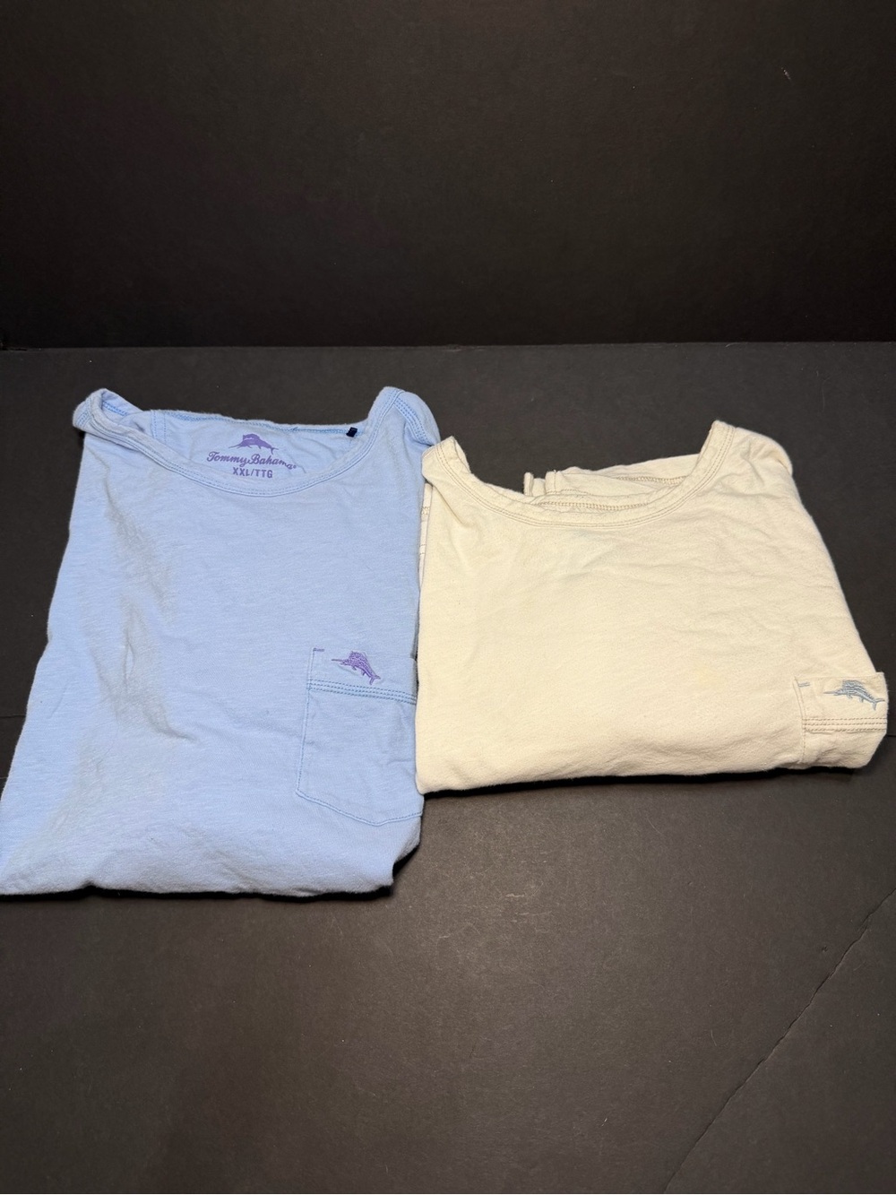 Tommy Bahama Short Sleeve  Tees - Light Blue & Cream (blue is xxl/cream is xxxl)